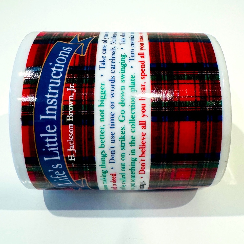 Plaid Mug Coffee Tea Vintage Home Decor Kitchen Drinkware Barware Christmas Gift